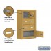 Salsbury Cell Phone Storage Locker - 4 Door High Unit (5 Inch Deep Compartments) - 6 A Doors and 1 B Door - Gold - Surface Mounted - Master Keyed Locks